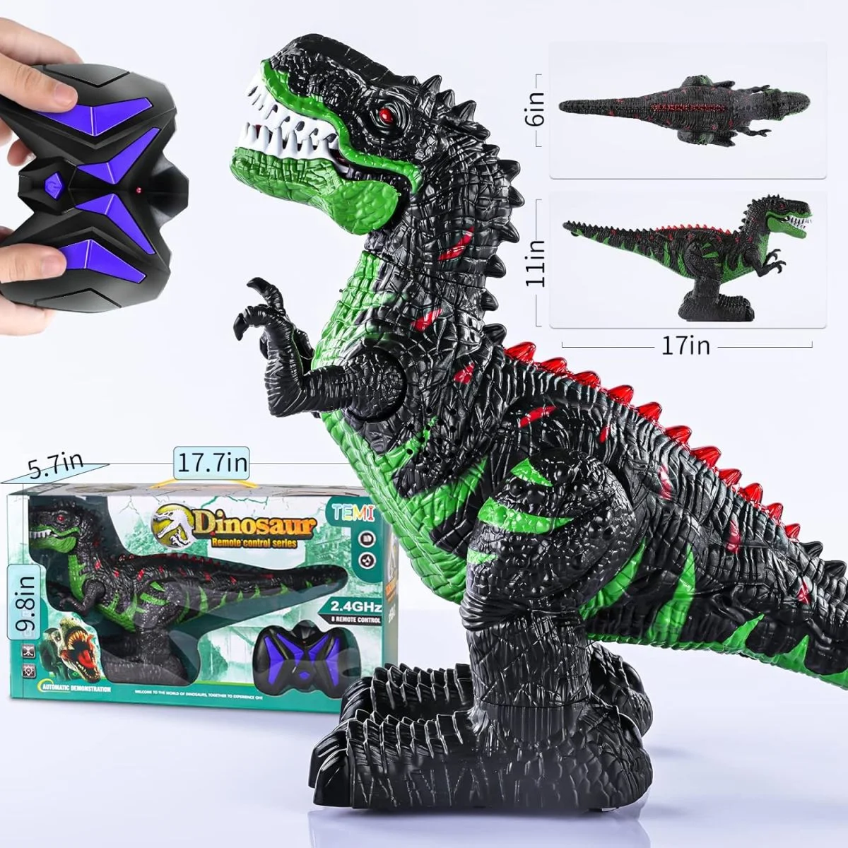 ODM Spielzeughersteller Kinder wiederaufladbare elektrische Walking T-Rex Dino Fernbedienung Walking Led Roboter Rc Dinosaurier Spielzeug - Bild 6