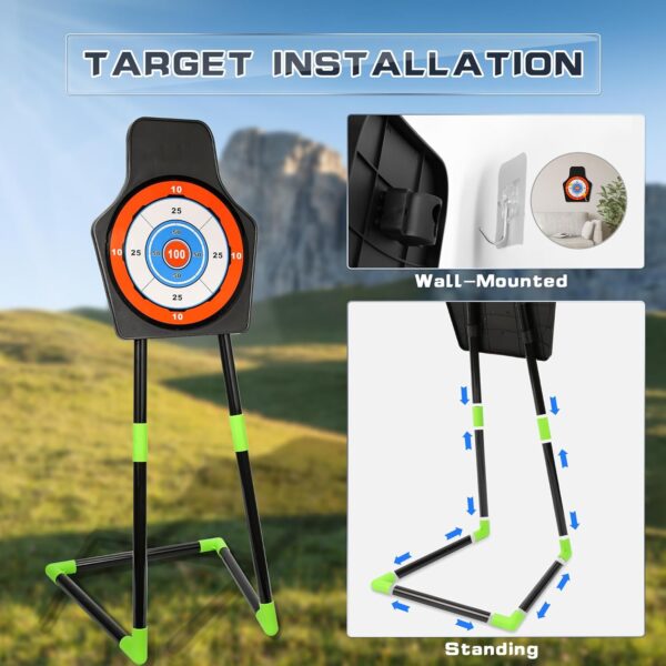 Toy Supplier China Kids Outdoor Toys Bow and Arrow Toy 2-Pack LED Light Up Archery Set with 20 Suction Cup Arrows and Standing Target - Imagem 5