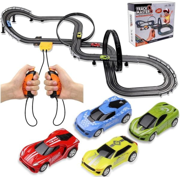 Custom Toy Manufacturer 1:64 Unisex Digital Car Toy Electric High Speed Vehicle Slot Car Race Track Sets Slot Toys for Adults