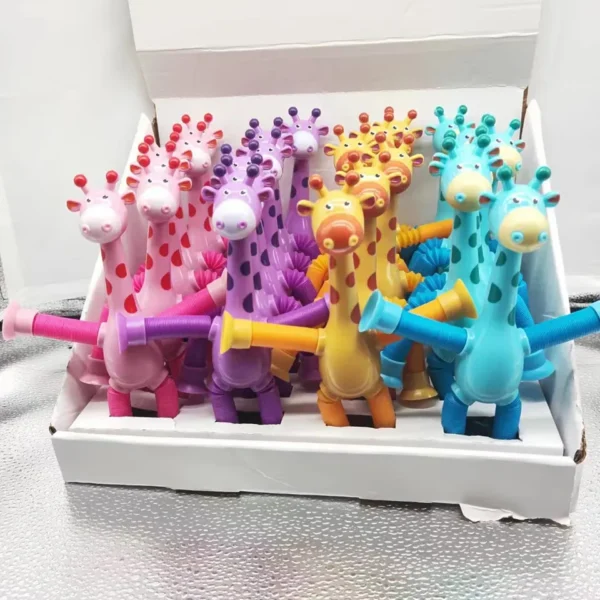 Toy Manufacturer China Toys Giraffe Pop Tubes Sensory Toys Novelty Spring Fidget Toy Stretch Tube Stress Relief Toy for Kid Adult Birthday Gift Party Favors - Image 6