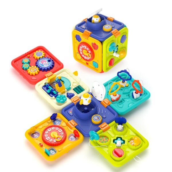 Bulk Pricing Toys 6 in 1 Multifunction Kids Early Educational Montessori Sensory Learning Toys Baby Activity Cubes