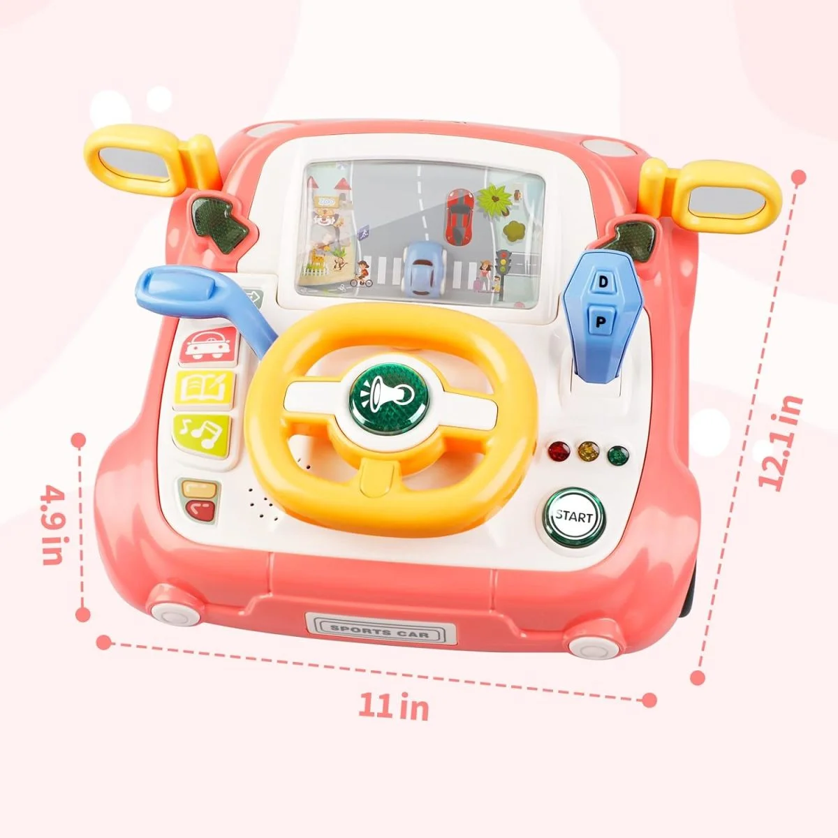 Grande volume de ordens de brinquedo crianças aprendizagem simulação condução plástico musical bebê carro crianças brinquedo meninos carro volante brinquedo - Imagem 6