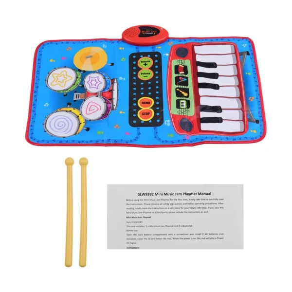 China Toy Distributor Wholesale Educational Kids Interactive Drum Piano Keyboard 2 in 1Baby Musical Play Mat Toys - Image 4