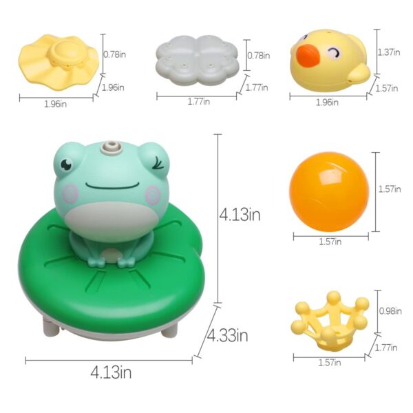 Certified Toy Manufacturer Wholesale Electric Spray Water Floating Rotation Swimming Sprinkler Shower Game Baby Frog Bath Toy - Image 5