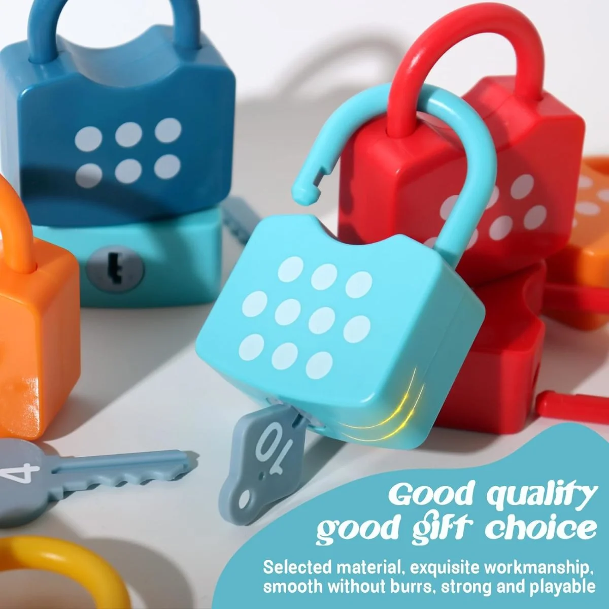 ISO Certified Toy Factory Children's Educational Number Alphabet Learning Locks Keys Numbers Matching Game Toys For Kids - Imagen 5