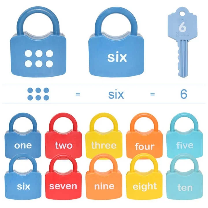 ISO Certified Toy Factory Children's Educational Number Alphabet Learning Locks Keys Numbers Matching Game Toys For Kids - Imagen 6