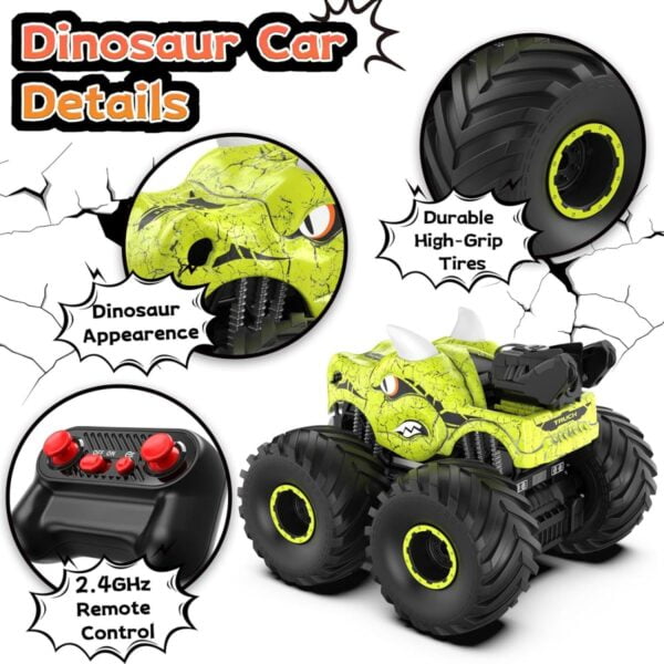 Adquisición de juguetes de China 2,4 GHz 360 Grado Deriva Truco Control Remoto Monster Truck Juguete Coche Dinosaurio Rc Coches - Imagen 6