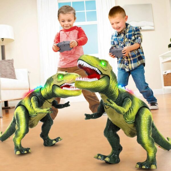 Custom Toy Manufacturer Kid Rc Dinosaur Real LED Light Remote Control Boy Eyes Glow Will Call Walking Remote Control Dinosaur Toys - Imagen 2