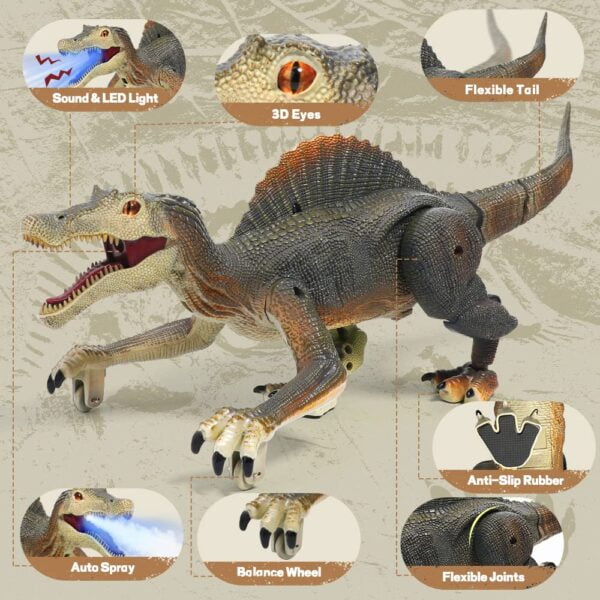 Wholesale Toy Supplier 2 在 1 Light Chasing Electric RC Walking Robot Remote Controlled Dinosaur Remote Control Dinosaur Toys - 图片 5