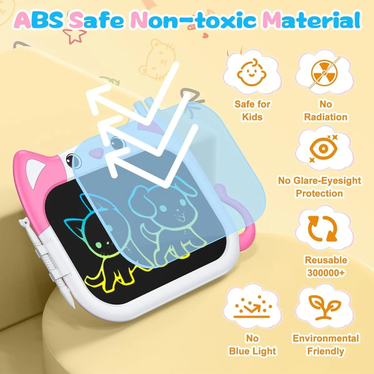 10 Inch Colorful Electronic Erasable Drawing Pad - Imagem 4