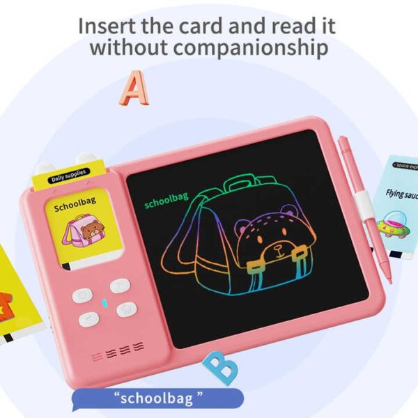 OEM Toy Manufacturer 2-in-1 Educational Learning Machine LCD Writing Drawing Tablet Autism Sensory Toy English Talking Flash Cards - Image 6