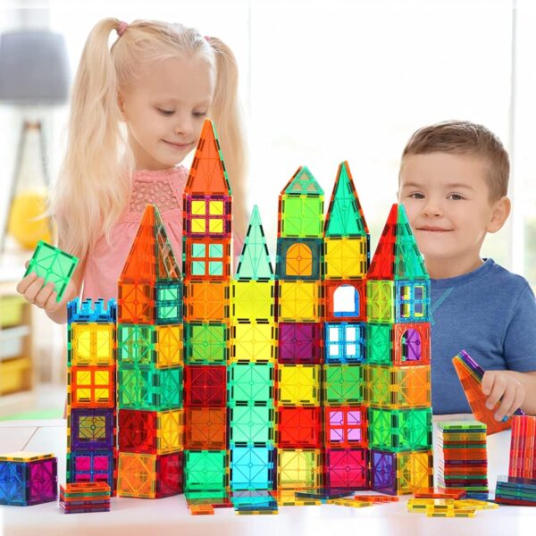 Fornecedor de brinquedos com boa relação custo-benefício, telhas magnéticas 3D 100 Pcs Blocos de Construção Magnéticos Aprendizagem Brinquedos de Construção de Bloqueio Educacional - Imagem 5