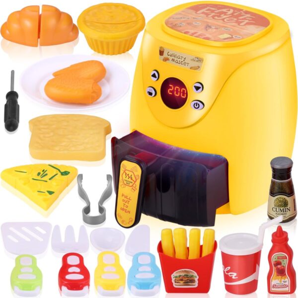 Long-Term Supplier Agreement Hot Kids Pretend Play Cook Color Changing Food Toy Air Fryer Small Electronic Appliances Toy Kitchen - Image 2