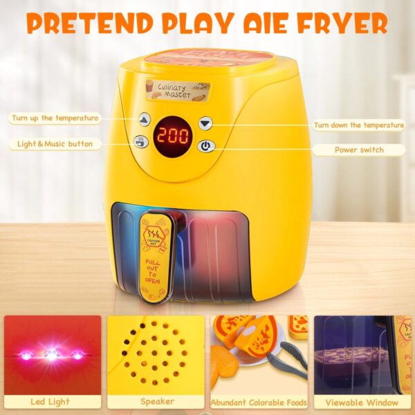 Long-Term Supplier Agreement Hot Kids Pretend Play Cook Color Changing Food Toy Air Fryer Small Electronic Appliances Toy Kitchen - Image 5