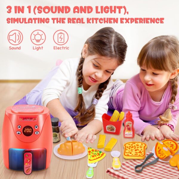 Long-Term Supplier Agreement Hot Kids Pretend Play Cook Color Changing Food Toy Air Fryer Small Electronic Appliances Toy Kitchen - Image 6