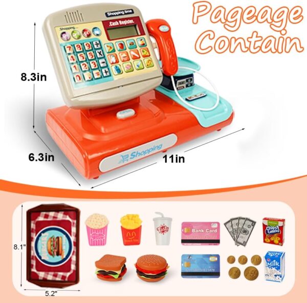 Toy Industry Partner Pretend Play Preschool Supermarket Toy Electronic Cashier Machine Cash Register Toy for Kids - 画像 4