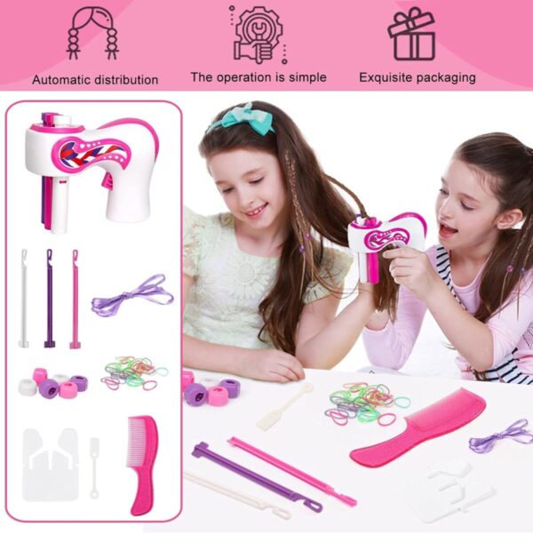 B2B Toy Supplier Kids Bling Bling Hair Dresser Salon Toy Automatic Hair Braider Machine Toy for Girls - 영상 2