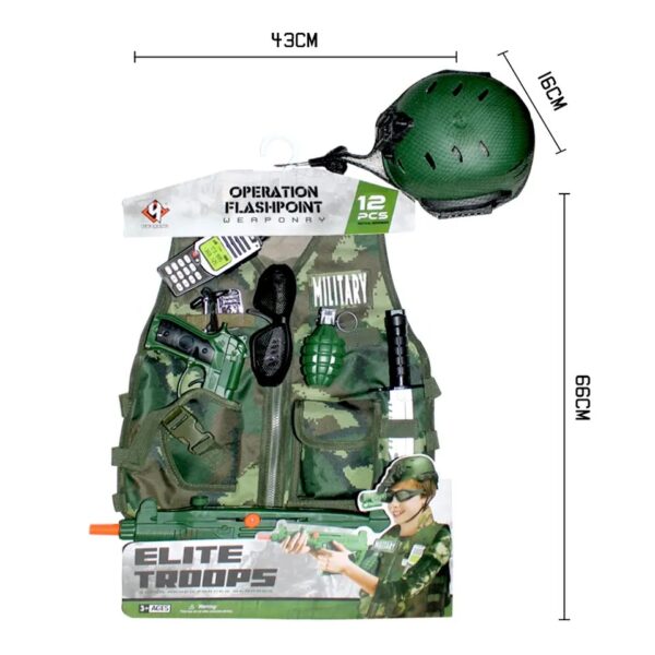 Export-Ready Toy Supplier Pretend Play Preschool Military Toys Set Army Play Set Pretend Play Toys Soldier Kids Army Costume - Image 5