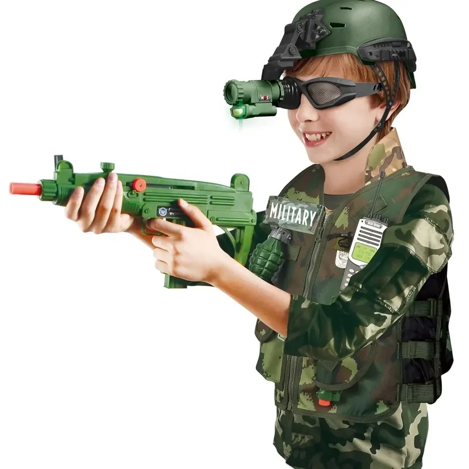 Proveedor de juguetes listo para exportar, juego de simulación, juego de juguetes militares preescolares, juego del ejército, juguetes para juego de imitación, soldado, disfraz del ejército para niños - Imagen 6
