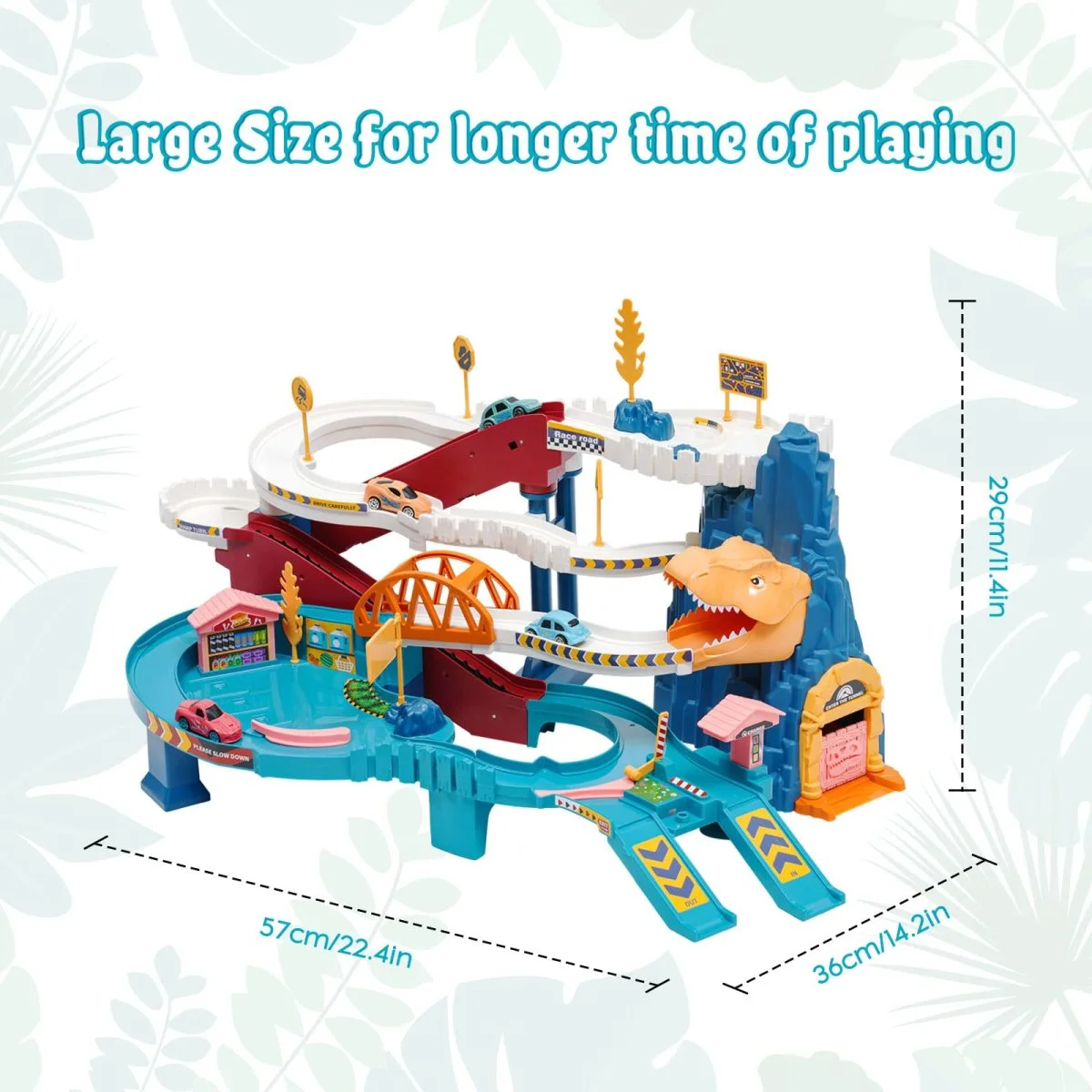 Juguetes compatibles con EN71, venta al por mayor, dinosaurio sinuoso, pista de carretera de montaña, coche, dinosaurio, escalada, colinas, carril, ranura de estacionamiento, juguete - Imagen 2