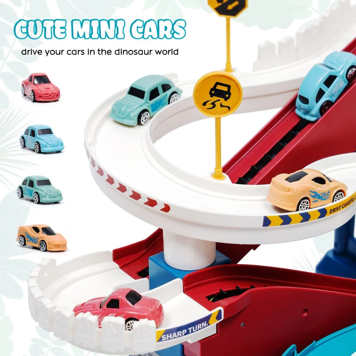 Juguetes compatibles con EN71, venta al por mayor, dinosaurio sinuoso, pista de carretera de montaña, coche, dinosaurio, escalada, colinas, carril, ranura de estacionamiento, juguete - Imagen 5