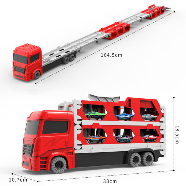 Safe Toys China Toy Cars Big Large Double Catapult Deformation Folding Truck Metal Diecast Transporter Toy Juguetes - Imagem 5