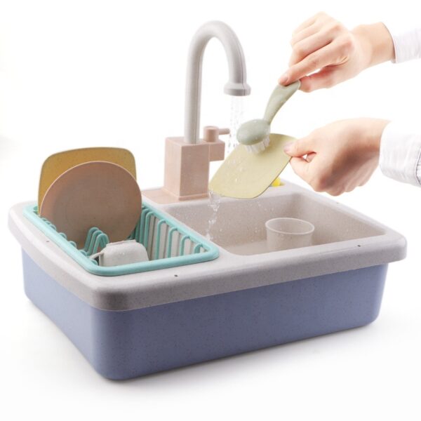 Wholesale Toy Pricing Toys ABS Play Kitchen Sink Toys Children Electric Dish Washing Toy with Running Water