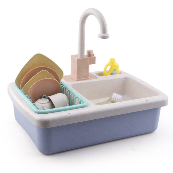 Wholesale Toy Pricing Toys ABS Play Kitchen Sink Toys Children Electric Dish Washing Toy with Running Water - Image 3