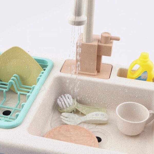 Wholesale Toy Pricing Toys ABS Play Kitchen Sink Toys Children Electric Dish Washing Toy with Running Water - Image 5