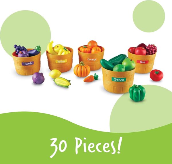 China Toy Distributor Kitchen Toddler Learning Sorting Toys 30 Pieces Farmers Market Color Fruit Sorting Set Toy - Image 2