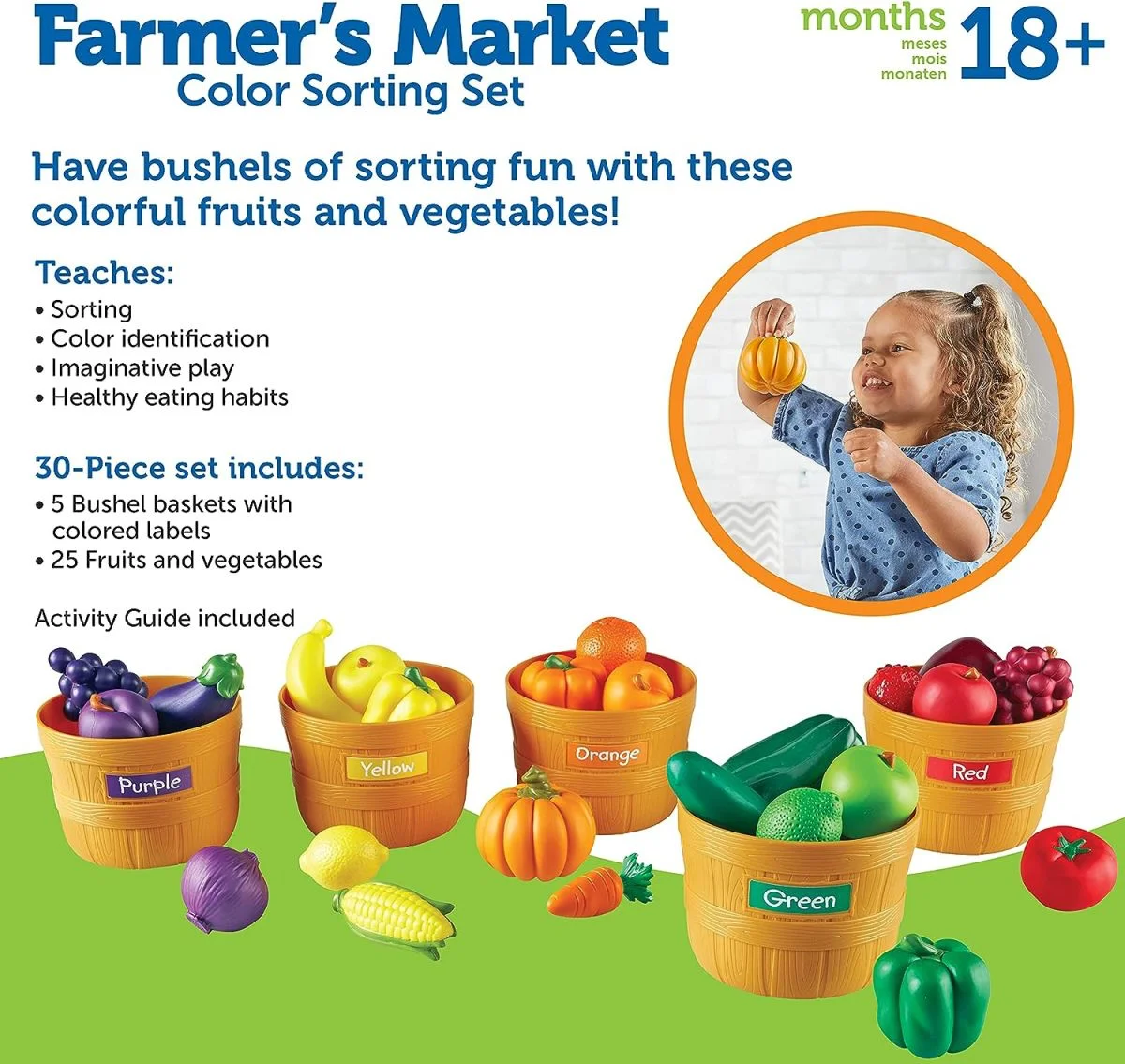 중국 장난감 유통 업체 주방 유아 학습 정렬 장난감 30 작품 농민 시장 컬러 과일 분류 세트 장난감 - 영상 3