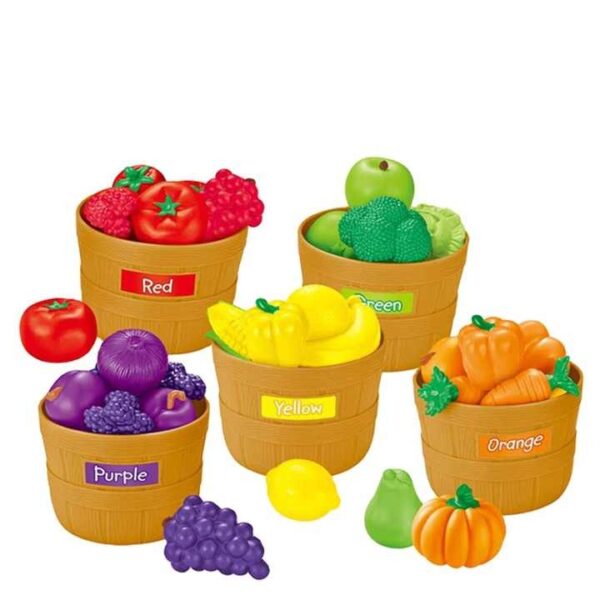 China Toy Distributor Kitchen Toddler Learning Sorting Toys 30 Pieces Farmers Market Color Fruit Sorting Set Toy - Image 4