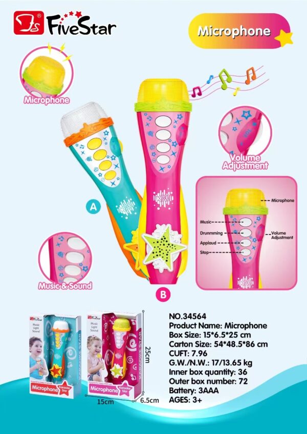 Toy Production Line Children's Karaoke Gaming Model Singing Music Microphone Toy - Image 3