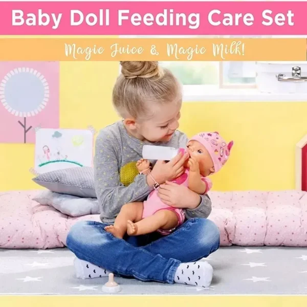 Large Scale Manufacturing 30 Piece Baby Doll Accessories Doll Feeding Care Set with Magic Bottles in a Bag for Kids Pretend Play Set - Bild 4