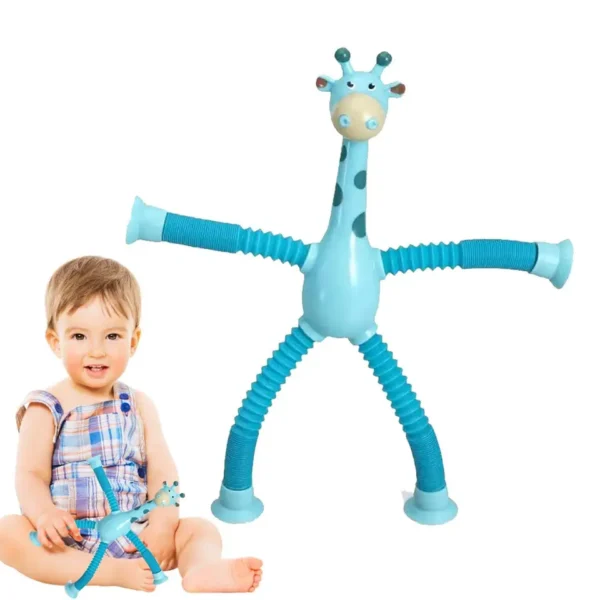 OEM Toy Manufacturer Novel Puzzle Luminous Cartoon Giraffe Retractable Suction Cup Variety Shapes Educational Decompression Pop Fidget Toy