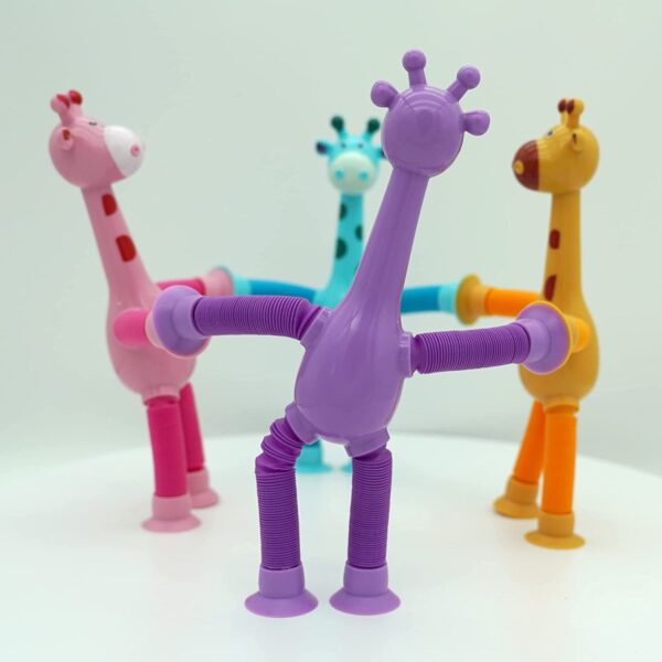 OEM Toy Manufacturer Novel Puzzle Luminous Cartoon Giraffe Retractable Suction Cup Variety Shapes Educational Decompression Pop Fidget Toy - 图片 6