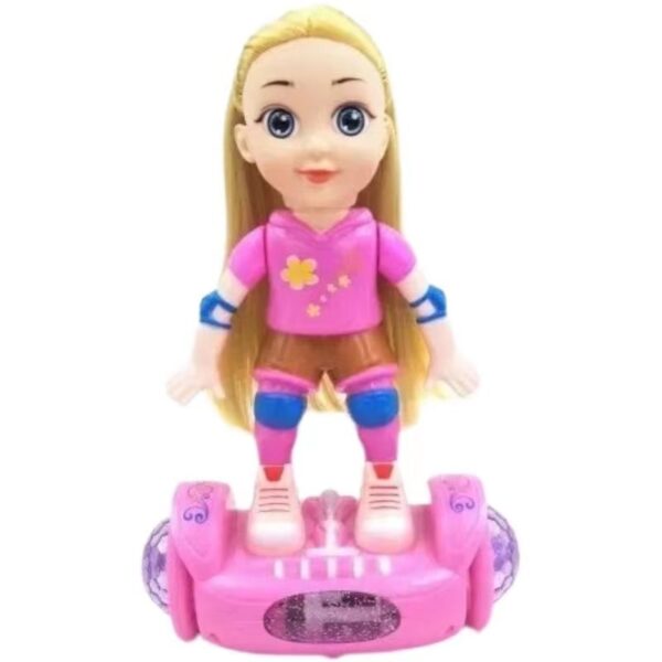 Fornecedor de brinquedos China Venda quente B/O Balance Doll Moda adorável boneca a pilhas Balance Car Doll Toy com música e luz