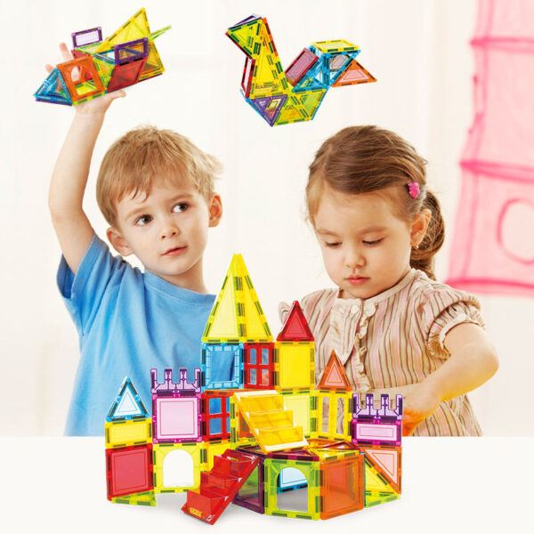 Toy Manufacturer China Toddler Kids Educational Toys 3D DIY Magnet Blocks Set Clear Magnetic Building Block Tiles For Children - Image 3