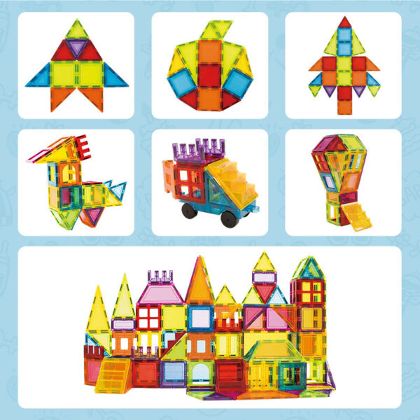 Toy Manufacturer China Toddler Kids Educational Toys 3D DIY Magnet Blocks Set Clear Magnetic Building Block Tiles For Children - Image 5