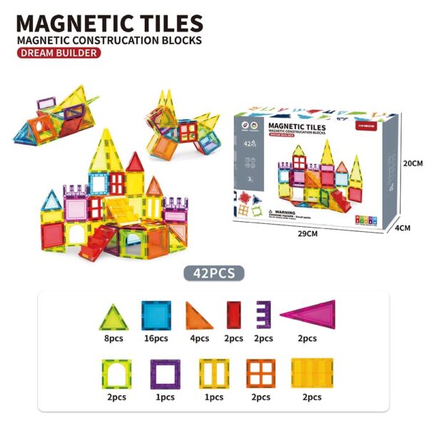 Toy Manufacturer China Toddler Kids Educational Toys 3D DIY Magnet Blocks Set Clear Magnetic Building Block Tiles For Children - Image 6