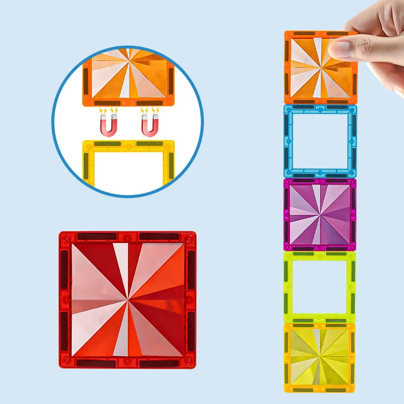 OEM 장난감 중국 3D 건설 자석 빌딩 블록 세트 교육 DIY 플라스틱 타일 ABS 자기 타일 - 영상 4