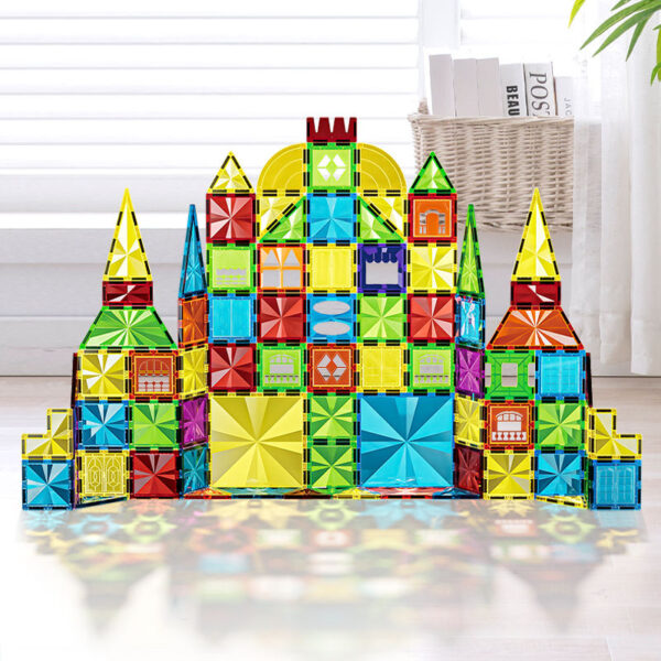 OEM Toys China 3D Construction Magnet Building Block Sets Educational DIY Plastic Tiles ABS Magnetic Tiles - Image 6