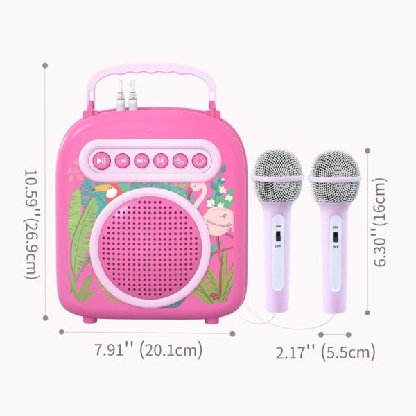 OEM Toys China Singing Toy Musical Instruments Microphone Speaker Sound Baby Bluetooh Karaoke Machine For Kids With 2 Microphone - Imagen 2