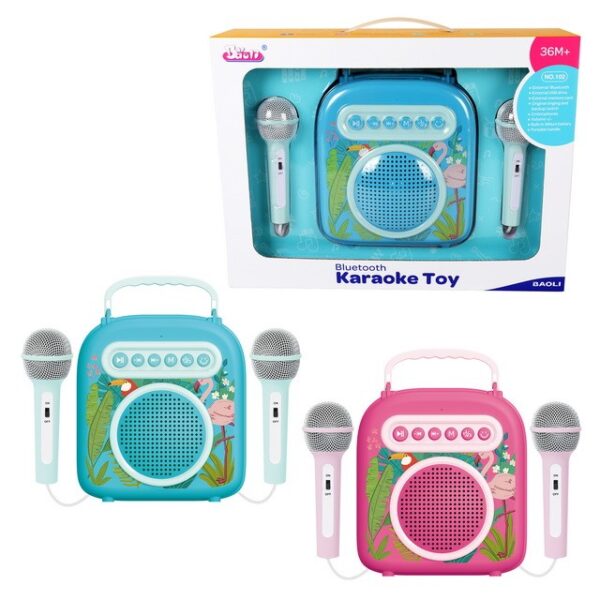 OEM Toys China Singing Toy Musical Instruments Microphone Speaker Sound Baby Bluetooh Karaoke Machine For Kids With 2 Microphone - Imagen 6