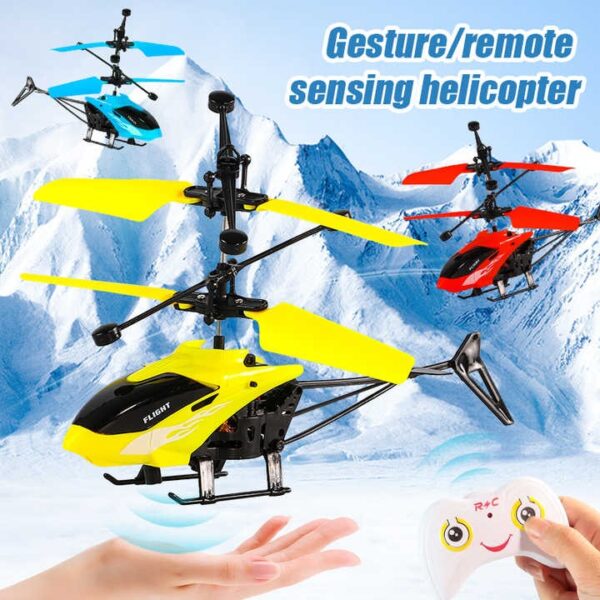 Factory Price Toys Remote Control Helicopter USB Charging Lights Fall-resistant Infrared Gesture Sensor Flying Induction Helicopter - Image 2