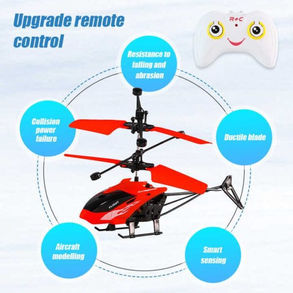 Factory Price Toys Remote Control Helicopter USB Charging Lights Fall-resistant Infrared Gesture Sensor Flying Induction Helicopter - Image 3