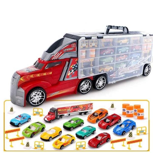 Toy Distributor China Construction Die Cast Metal Alloy Small Car Diecast Carrier Friction Vehicles Toy Truck