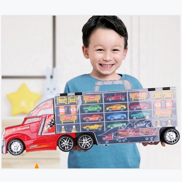 Toy Distributor China Construction Die Cast Metal Alloy Small Car Diecast Carrier Friction Vehicles Toy Truck - 画像 2