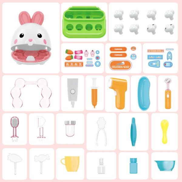 Custom Toy Manufacturer Children Pretend Play Juguetes De Doctor Plastic Pet Dentist Rabbit Play Doctor Toy Set for Kids - Image 3