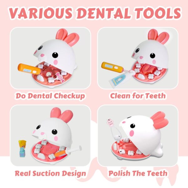 Custom Toy Manufacturer Children Pretend Play Juguetes De Doctor Plastic Pet Dentist Rabbit Play Doctor Toy Set for Kids - Image 6